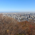 晩秋の札幌円山登山、頂上からの眺め