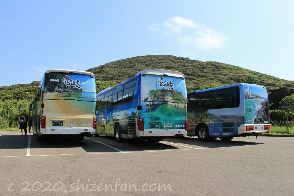 壱岐交通のラッピングバス(猿岩駐車場にて)