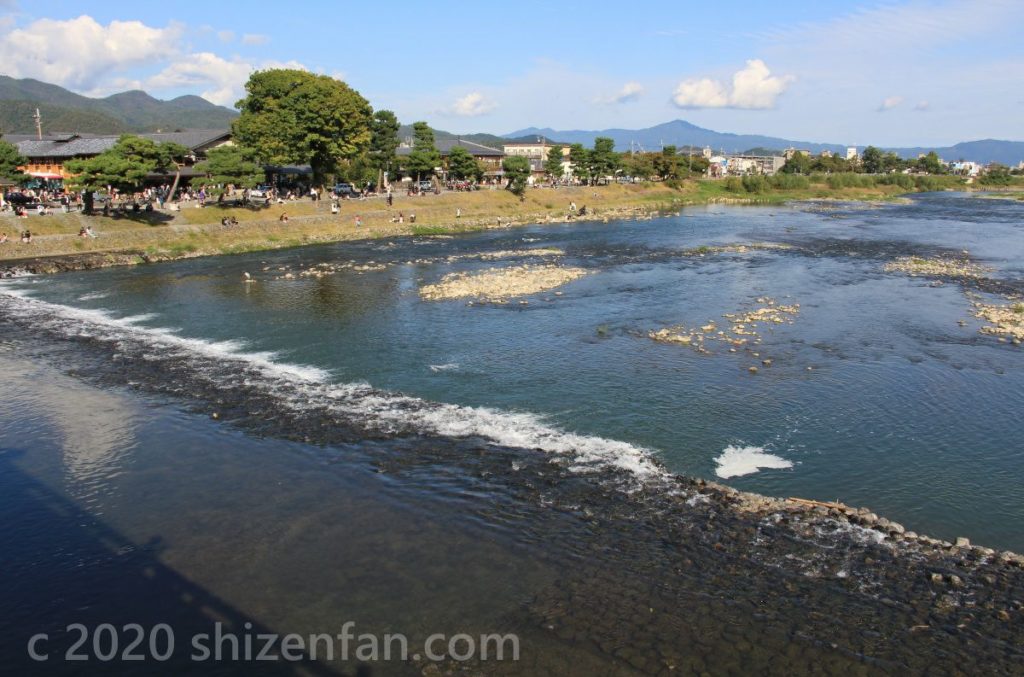 京都嵐山 渡月橋から見る桂川（東側）